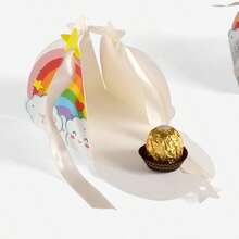 10pcs Cartoon Rainbow Cute Packaging Gift Boxes For Birthday Party, Foldable Bowknot Gift Boxes - Multicolor - View 9