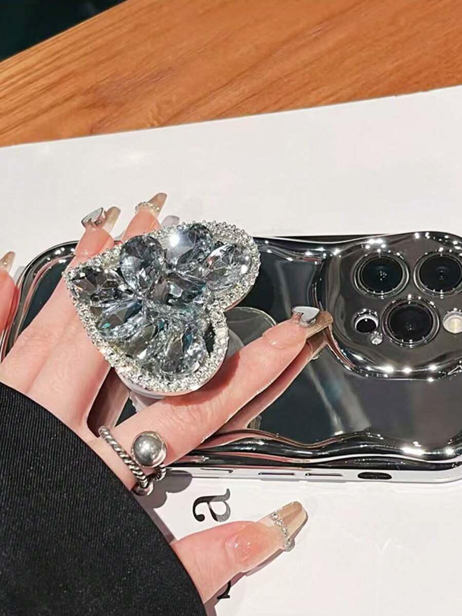 1个全钻心形闪亮气垫手机推拉支架。可放置于桌面，是一款美观实用的手机支架，是懒人必备之选。 - 彩色 - 查看 1