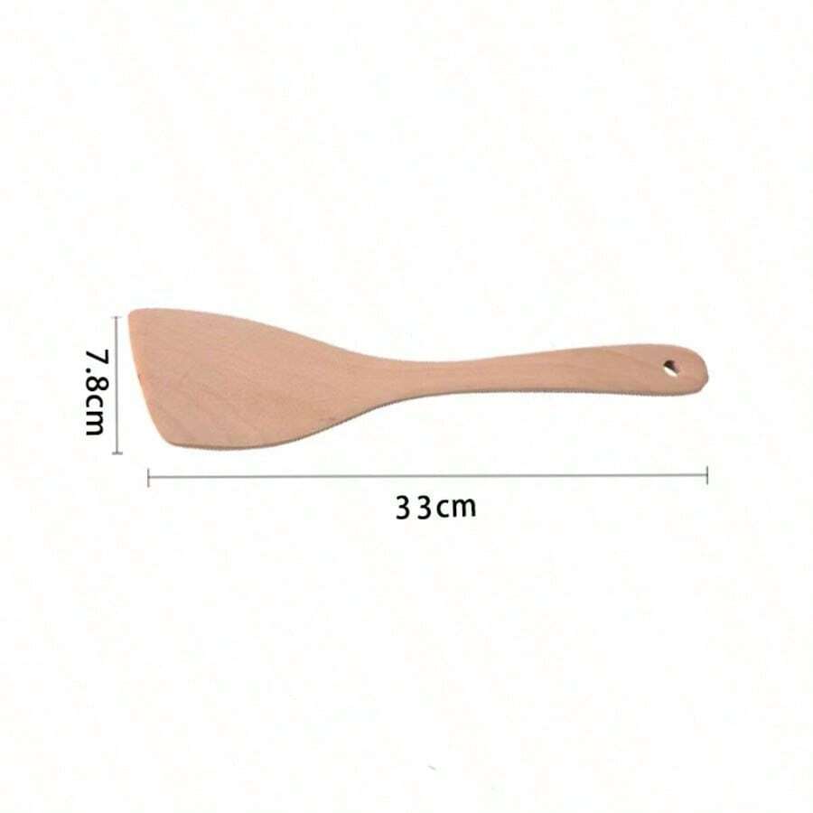 优质天然黄杨木烹饪用具，适用于厨房的烹饪铲 - 原木色 - 查看 1
