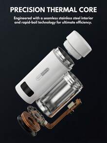 OCTAVO 350毫升便携式旅行电水壶，4档温度设置，304不锈钢材质，快速沸腾，自动断电，防干烧保护 - 美規B型插(110-127V) - 查看 7