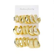 18pcs/Set Minimalist Geometric CCB Earring Set - Gold - View 5