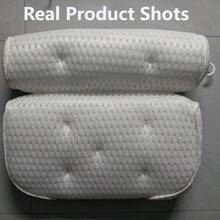 Upgraded 4D Bath Pillow 7 Suction Cup Thickened Bathtub Pillow, Non-Slip Machine Washable Bath Pillow Comfortable Neck Protection/Bathroom Spare Parts/Toiletries/Ergonomic Design - White - View 11