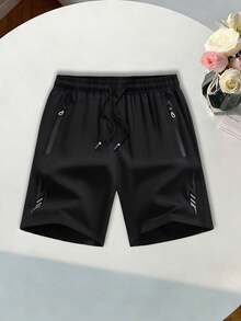 Quần short nữ mùa hè có túi khóa kéo - Chất liệu nhẹ, thoáng khí, phù hợp cho chạy bộ, hoạt động ngoài trời, kỳ nghỉ và mặc thường ngày. - màu đen - Xem 2