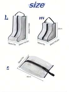 Tall Boot Storage Bag, Transparent Window Travel Shoe Cover, Home Organizer Bag, Dust-Proof - Multicolor - View 9