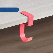 Gancho colgante lateral de escritorio con 5 formas, soporte desmontable para bolsos de estudiante/oficina, gancho de escritorio, organizador de almacenamiento de oficina - Multicolor - Ver 9