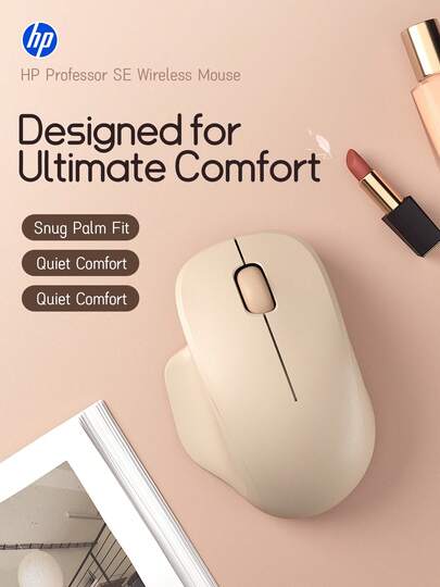  Mouse sem fio HP com Bluetooth e modo duplo de 2,4 GHz com receptor USB, mouse ergonômico com cliques silenciosos para PC e laptop, mouse sem fio portátil e silencioso para casa e escritório.