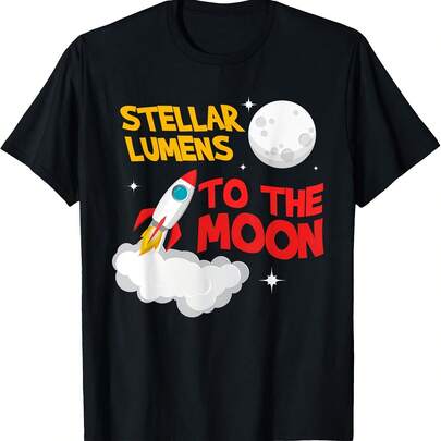 Stellar Lumens (XLM) To-The-Moon Logo Blockchain T-Shirt