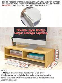 笔记本电脑显示器增高支架，桌面文件收纳架，符合人体工学的办公桌置物架，母亲节礼物。告别熬夜工作带来的眼疲劳，告别长时间办公带来的疲惫。自然改善坐姿，缓解背痛，提供更舒适挺拔的坐姿。我的同事们都说：“你的坐姿比以前挺拔多了！” - 彩色 - 查看 15