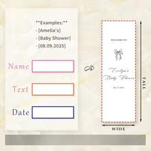 Custom Faux Linen Baby Shower Banner Personalized Minimalist Baby Shower Welcome Sign With Custom Name Date For Baby Shower Decor - Multicolor - View 3