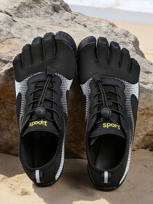 2026 New Pink Five-Finger Beach Shoes, Unisex Couples Barefoot Water Shoes, Portable Toe Separation Shoes For Outdoor Wading, Swimming, Fitness, Yoga, Multi-Function Sports Shoes, Non-Slip Toe Separation Shoes For Indoor Yoga, Pilates, Comprehensive Training, Non-Slip Fitness Sports Shoes - 黑色 - 查看 14