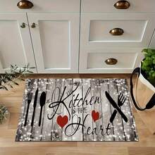 3pcs Set Of Scratch-Resistant Kitchen Carpet – Polyester Anti-Slip Mat, Pet-Friendly Non-Slip, Absorbent, Washable Polyester ,Kitchen And Laundry Area, Laundry Room | Decorative Floor | Absorbent, Laundry Room Decor,Suitable For Bathroom, Shower, Laundry Room, Bedroom, Living Room, Door Mat, Kitchen Mat - Multicolor - View 2