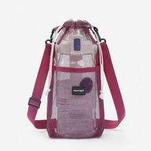 1个装 S/L 水瓶套，抽绳设计，便携网状套袋，耐用，带可调节肩带，水瓶套/杯子保护套 - 彩色 - 查看 10