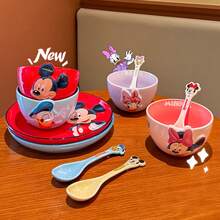 Disney 卡通浮雕陶瓷碗，家用饭碗，生日/节日派对礼物（450毫升） - 彩色 - 查看 2