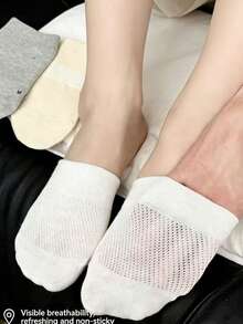 5双装薄款夏季隐形袜，校园风百搭新款袜子 - 彩色 - 查看 3