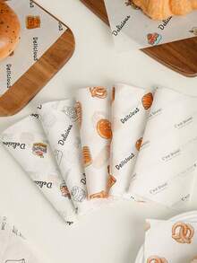 50/100/200/500 piezas Papel encerado a prueba de grasa, revestimientos para cestas de comida, perfecto para sándwiches, hamburguesas, postres, aperitivos, pasteles, barbacoa y picnic, utensilios de cocina, accesorios de cocina (7.09*7.09 pulgadas) - Multicolor - Ver 6