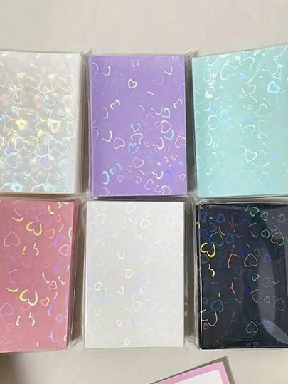 50pcs/Pack 61x91mm Holographic Shiny Star Card Sleeves, 3 Inch Top Loading Card Protectors, Back To School Season