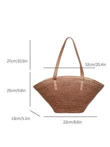 Dedoo Travel Messenger Bag Woven Straw Bag Travel Bag New Fashion Beach Bag Niche Summer Shoulder Bag - Brown - View 8