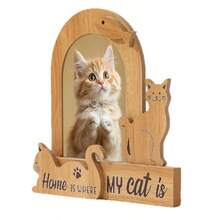 1pc Wooden Pet Memorial Photo Frame, Unique Animal Lover Photo Frame, Suitable As Pet Mourning Gift - Multicolor - View 7