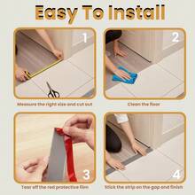 1pc 1m X 4cm Self-Adhesive Flexible Threshold Strip, Floor Tile Carpet Transition Trim, Gap Cover - A - View 11