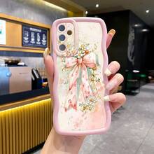 1pc Daisy Bow Camera Protection Wavy Phone Case, UV Printed Suitable For Galaxy/MOTO/ Android Models - Pink - View 6