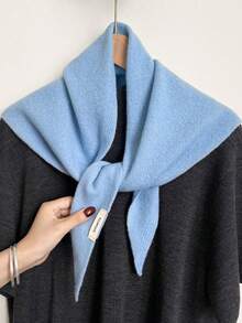 1pc Pure Wool Triangular Scarf, Versatile Use, Excellent Warmth, Suitable For Winter Wear, Can Be Used As Headwear Or A Fashionable Multifunctional Gift - Multicolor - View 23