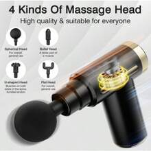 [Electric Massage Gun] 1200*2 Lithium Portable Electric Fascia Massage Gun - 4 Replaceable Massage Heads, 6-Speed Mode, Deep Tissue Impact Muscles, Relieve Muscle Tension, For Body, Back And Neck Massage With LCD Screen - Grey - View 6