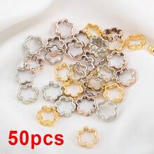 50pcs Hollow Flower Shaped CCB Beads, Suitable For DIY Necklace, Bracelet, Jewelry Making - Multicolor - View 11
