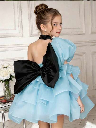 Đầm dự tiệc nơ thanh lịch cho bé gái, Đầm công chúa, Thích hợp làm quà tặng sinh nhật, tiệc, đám cưới, bé gái rải hoa, biểu diễn ở trường, những dịp quan trọng