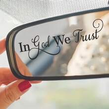 Bible Verse Christian Mirror Stickers - "In God We Trust", Faith, Hope, Love, Self-Adhesive Shiny Look, Religious Teacher Gift With Heart Graphic - A - View 1