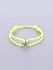 1pc Handmade Adjustable Stainless Steel Triple Circle Hollow Thin Bracelet, Unisex Couple Gift (Slight Color Difference May Exist Between Actual Product And Image Due To Lighting And Angle During Photography) - Silver - View 19