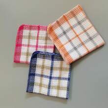1/5/12pcs Space-Themed Waffle Weave Dish Towels - Quick-Dry Absorbent Polyester Cloths For Kitchen, Glass & Walls, Multi-Purpose Cleaning & Drying Rags With Vibrant Colors, Dish Drying Towels, Checkered Pattern Towel, Textured Kitchenware - 隨機顏色 - 查看 2