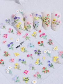Bộ 2 miếng dán móng tay hình hoa, ong, lá nhiều màu sắc mùa xuân, decal móng tay tự làm nhiều màu dễ thương, trang trí móng tay theo chủ đề hoa cho nữ, màu hồng, tím, trắng. - Nhiều màu - Xem 8