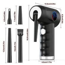 Wireless Electric Air Duster, Equipped With 51000 RPM High-Power Blower, 4-Speed Adjustable & LCD Display, 3000mAh Fast Charging, 15-45 Min Runtime, USB Powered Portable Wireless Cleaner For Computer, Keyboard, TV, Game Console - Compatible With Power Bank/Car Charger, 4-In-1 Accessories & 90° Foldable Handle, Replacement For Compressed Air Cans, Air Blower - Silver - View 3