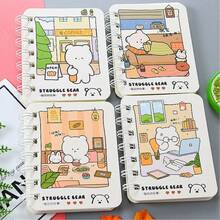 3/5/10本卡通线圈笔记本，卡通天气、宇宙、海底世界、花卉、季节主题口袋便签本，卡通笔记本，日记本，办公便签，学生日记本，返校礼物 - 彩色 - 查看 7