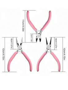 1 Set Adult Jewelry Making Kit, Includes Pliers And Metal Decor Accessories - Complete Materials For Handmade Bracelets, Necklaces, Earrings, Pendants - DIY Jewelry Craft Starter Kit, Suitable For Arts & Crafts Enthusiasts - Pink Pliers + Round Parts Set Box - View 4