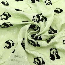Velvet Cute Patten-PAnda ,Flower & Leaves Sheared Carved Chiffon Fabric | 59.05x19.68 Inch ,Panda Pattern | DIY Bows, Party Capes & Photo Backdrops Perfect For Quilting,Home Textile Sewing,DIY Wallet ,Pouches,Bag Making,Pillow,Quilts And DIY - Default - View 9