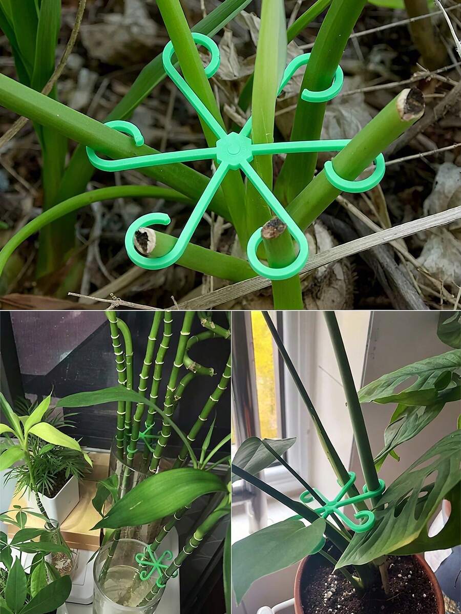4个C型植物支撑夹,坚固的塑料材质,可支撑攀援植物/直立茎干/室内植物/蔬菜架/花茎,适合植物爱好者/园丁/室内盆栽爱好者/租房者/室内植物爱好者 - 支架 - 查看 1