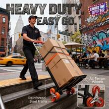Heavy-Duty Folding Trolley, Equipped With Adjustable Buckles, Stair-Climbing Wheels, And A Portable Lifting Function, Features A Foldable Design Suitable For Carrying, Climbing Stairs, Shopping, And Transporting Goods. - Xem 6