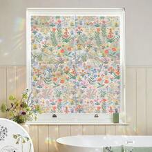 1/3pcs Colorful Floral & Monstera Leaf Pattern Static Cling Glass Film, Privacy Protection, Suitable For Living Room, Bedroom And Home Decor - Multicolor - View 5
