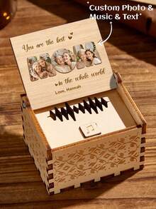 1个定制音乐盒 - 个性化激光雕刻木质纪念品，可雕刻照片和温馨寄语，母亲节、送给新妈妈、奶奶的独特礼物，增进母女情谊，第一个母亲节、周年纪念日、纪念礼物，床头记忆盒，致敬无条件的爱，夫妻互赠礼物，送给情侣、父母、祖父母、她/他的礼物，家居装饰，床头柜配件 - 母親款式 - 查看 9