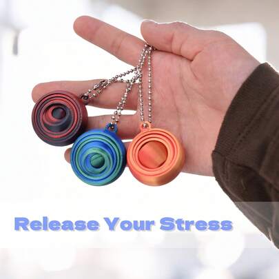 Finger Spinner Pendant Keychain | Portable Stress Relief Mini Fidget Toy, Suitable For Office, High Pressure Groups, Made Of Other Plastic Materials