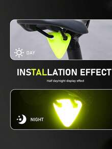 Reflective Yield Sign, Reflective Safety Night Cycling Triangle Warning Plate, High Visibility Bicycle Triangle Warning Sign, Universal Bicycle Safety Accessory (Green) - A - View 3