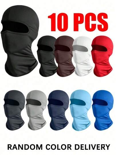 10pcs Outdoor Balaclava Headwear, Can Be Used As Helmet Liner, Windproof & Breathable For All Seasons