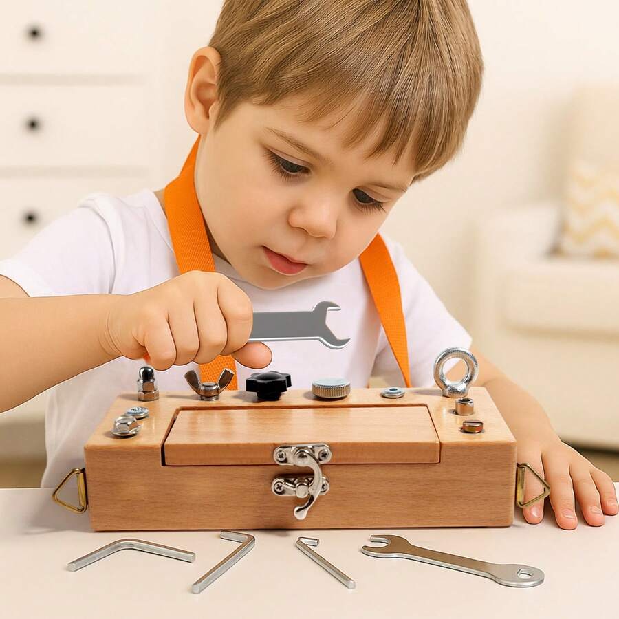 3-5岁儿童木制螺丝刀拆装益智玩具，STEM感官学习玩具，培养动手能力