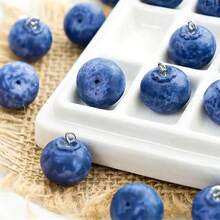 5/10/15pcs Cute 3D Blueberry Resin Fruit Charms - Realistic Glossy Simulated Berries With Natural Seed Texture, Vibrant Blue DIY Jewelry Making, Keychain Accessories, Earrings Findings & Handmade Crafts Beads (No Coating, Durable Resin) - Multicolor - View 7