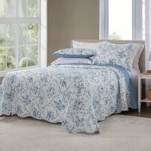 Queen Size Double-Sided Bedspread Set (3 Pieces) 2.40m X 2.60m With Pillowcases Rozac Liz - Liz 8 - View 1