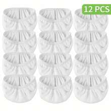 12 piezas de paño de repuesto para mopa plana blanca, engrosado, resistente al desgaste, resistente al desgarro, fuerte eliminación de manchas sin residuos, paño práctico para la limpieza de toda la casa - 12 piezas - Ver 12