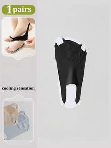 1/4/7 Pairs Of Ice Silk Socks, Thin Toe Socks For Spring And Summer, Non Slip Invisible Socks, Shallow Boat Socks, Socks For High Heels Two Finger Socks - Multicolor - View 16