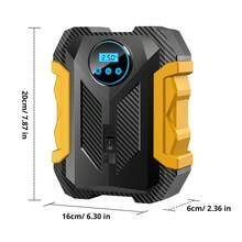 CARSUN Carson Tire Inflator Portable Air Compressor, 12V-DC, 150PSI High-Power Air Pump, Digital Tire Pressure Display/Gauge, Auto Shut-Off, With LED Light And Nozzle Adapters, Suitable For Cars, Motorcycles And Balls - Wired Digital Display Upgrade - View 12