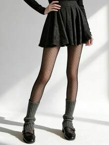 WZ-W11 Black Diamond Mesh Pantyhose - Black - View 1